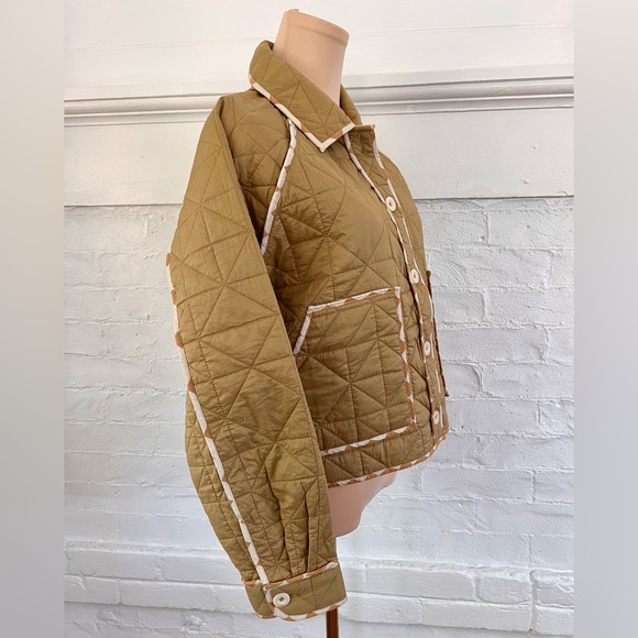 Madewell Quilted Cropped Cotton Jacket Lightweight Button Front Chore Jacket - Picture 7 of 14